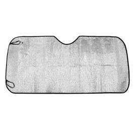 uxcell Silver Tone 135cm x 70cm Front Rear Double Windshield Sunshade for Car Auto