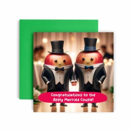 Huxters ‘A Toast to the Happy Couple’ Gay Wedding gifts Congratulations Wedding card - Wedding gifts for couple - Recyclable Paper with Envelope - (Groom and Groom)