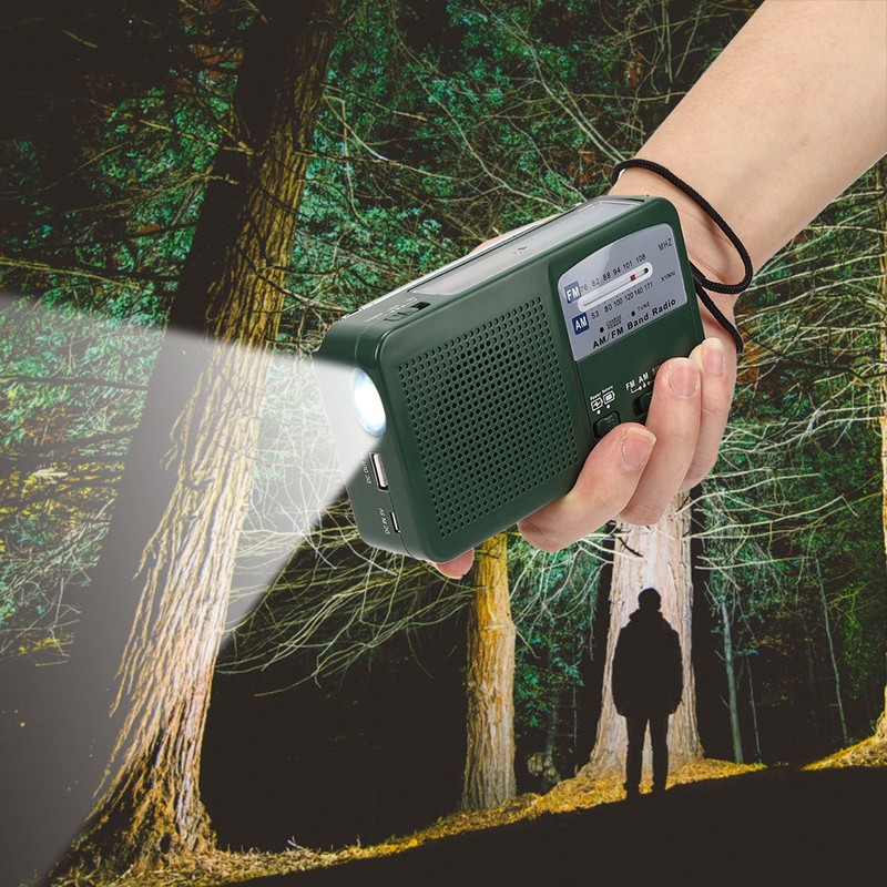 Plastic Outdoor Emergency Light Radio Hand Crank Generate Electricity Multifunction