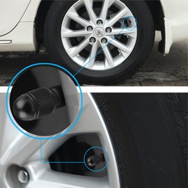 JNNJ 15 Pieces Car Tyre Valve Stem Caps, Aluminium Tyre Valve Caps, Dust Proof Corrosion Resistant Tire Valve Cap Set, Car Exterior Tire Accessories for Cars, Trucks, Bikes, Motorcycles(Black)