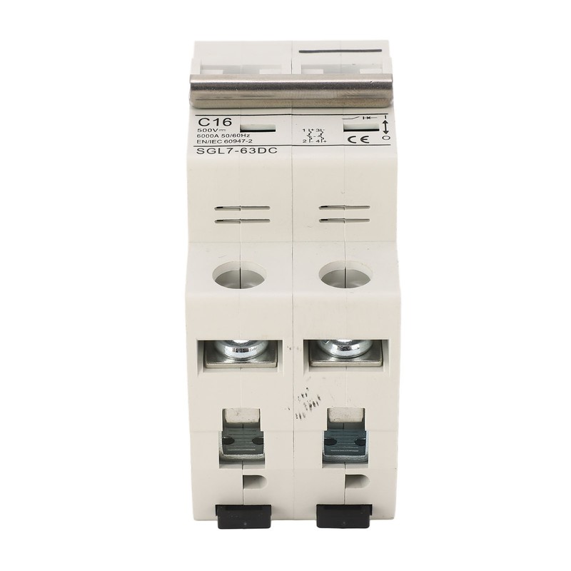DC Circuit Breaker 2P 16A Overload Protection DIN Rail Mount