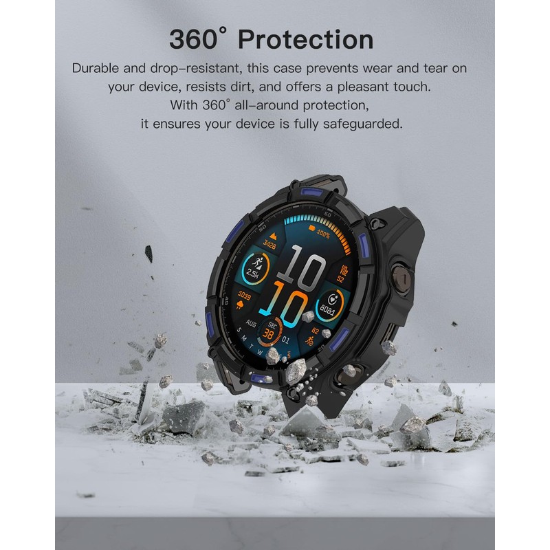 for Garmin Enduro 3 Case,Shockproof, Anti-Scratch, Full Coverage Bumper Shell,