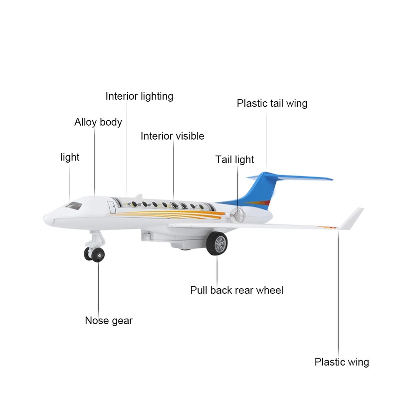 25.5cm G650 Aircraft Model Toy Pull Back Airplane Children Toy