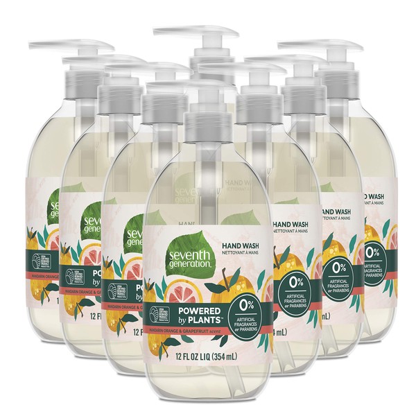 Seventh Generation Hand Soap, Mandarin Orange & Grapefruit , 12 oz, 8 Pack (Packaging May Vary)