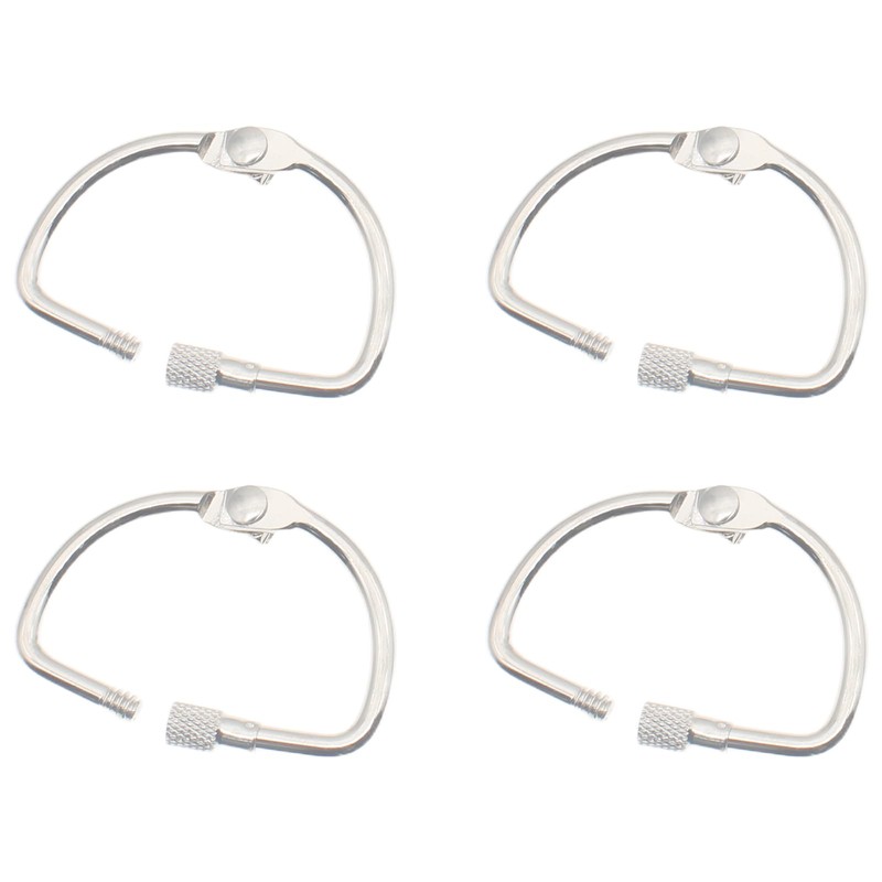 HAJXZH 4 PCS Binding Book Rings 1.5 Inch D-Shaped Key