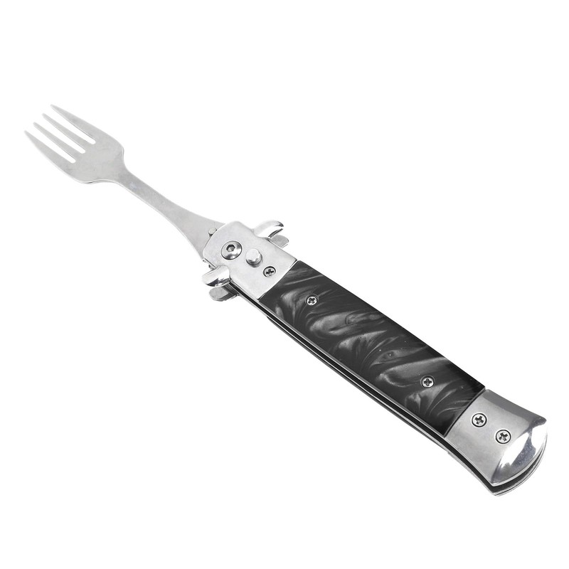 Camping Utensils Fork, Ergonomic Handle One Button Flick Multifunctional Folding