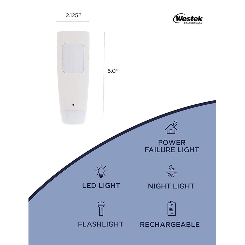 LED Power Failure Light, Flashlight and Night Light By Westek