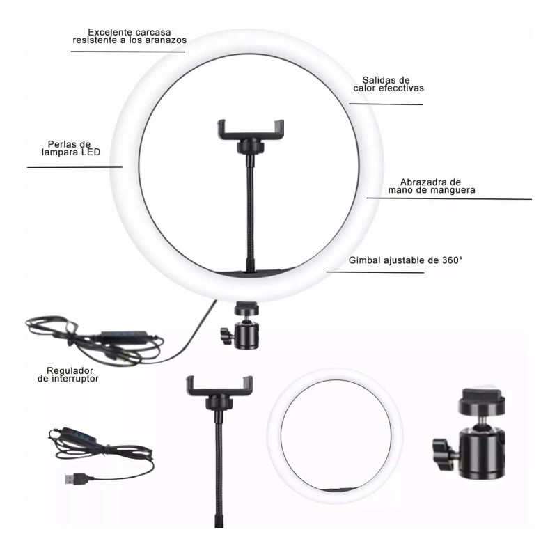 OEM Aro De Luz Led 12 Pulgadas Pro Con Soporte