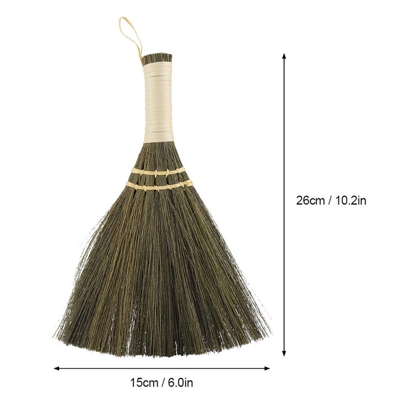 QANYEGN Handmade Straw Woven Brooms, Household Angled Brooms, Can Easily