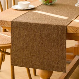 Kiatuniya Modern Table Runner Brown Table Runner 40 x 180 cm Spring Washable Table Decoration Boho Country House Style Table Runner Decorative Fabric for Birthday Wedding Decoration Dresser Party