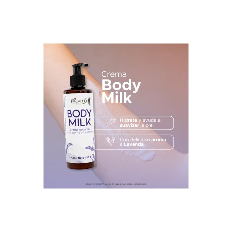 PACALLI Body Milk 230g - Crema Corporal con Karité y