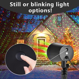 Christmas Laser Light Projector, 2 PACK, Red and Green Star Laser Lights Show with Timer for Outdoor Decorations, Waterproof Landscape Lighting for Christmas and Holidays