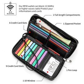 ANFUMAN Rfid Blocking Wristlet Large Wallet for Women Credit Card Holder Bifold Designer Zipper Phone Long Wallet Purse, Yellow Flower, Clutch