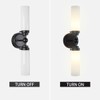 Double Cylinder Glass Wall Sconce,Modern Steel Bathroom Vanity Light, Spherical