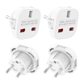 VIEVRE 4 pieces socket adapter England, adapter UK to EU, adapter Germany England plug, EU to UK adapter, socket adapter Germany, UK to EU adapter, UK EU adapter, plug UK to EU