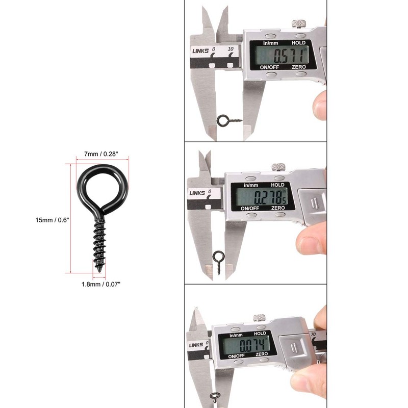 sourcing map 0.07"x0.6" Screw Eye Hooks Self Tapping Screws Screw-in