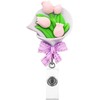 Flower Retractable Badge Reel, Colorful Flower ID Badge Holder, Name