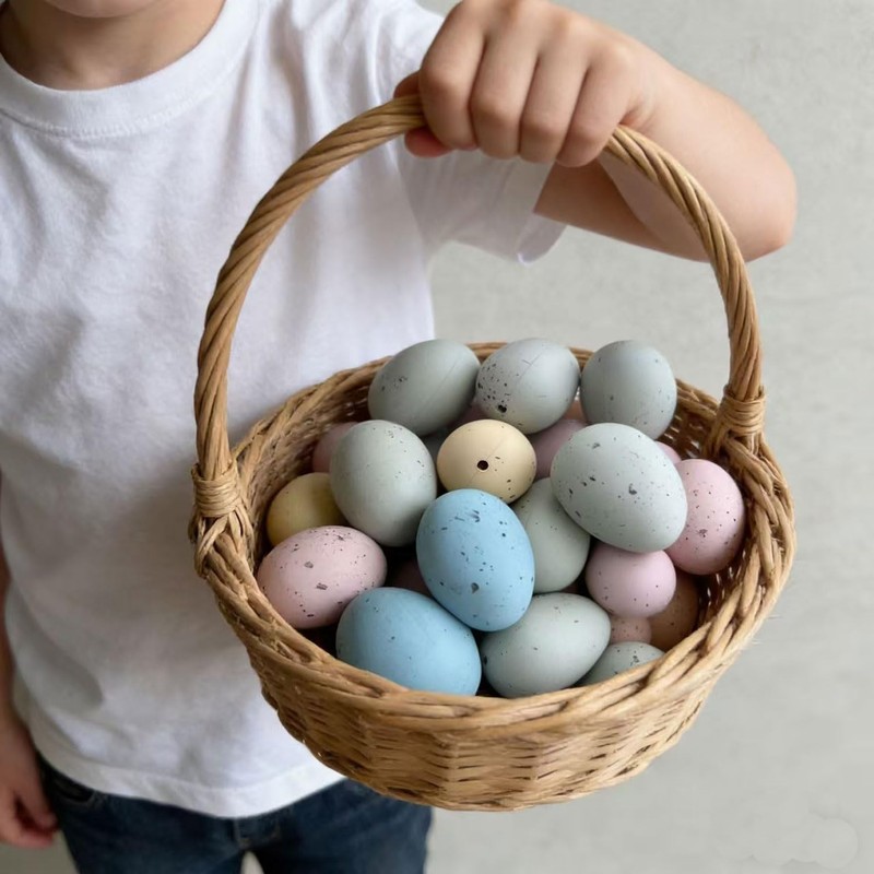 16 pcs Plastic Easter Eggs Decor,2.4in Easter Speckled Eggs for