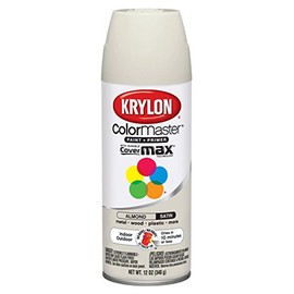 Krylon K05351107 ColorMaster Paint + Primer, Satin, Almond, 12 oz.