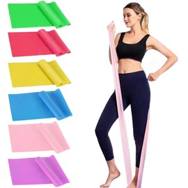 Phieeseriy Resistance Bands Sets of 6, 1.8m/5.9ft & 2m/6.5ft Exercise Bands, Workout Resistance Bands Set for Women Men, 3 Different Levels Elastic Stretch Bands for Training/Yoga/Gym/Fitness