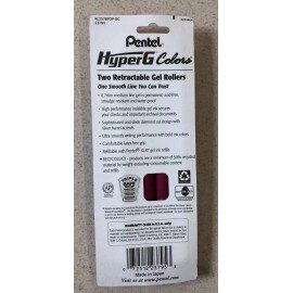 Pentel Hyper G Retractable Gel Roller Pens - 2 Pack Pink Ink