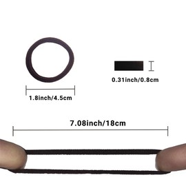 Pagabach Hair Ties Hair Elastics Bands Seamless Cotton No Damage Thick Curly Hair Long-Lasting Braids Ponytails Holders All Hair Types Pain-Free Hair Accessories Women Men Dark Brown Colors 50 PCS