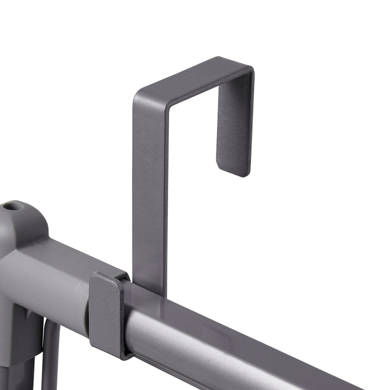 Household Essentials Metal Expandable Over the Door Drying Rack, Gray