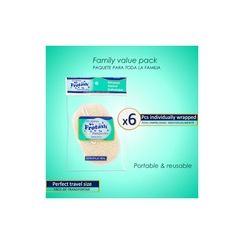 Estropajo Loofah Exfoliante Lufa Pastecito para Baño 6 Piezas
