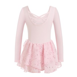 Maillot de ballet sin mangas para niñas con falda, estampado de corona de unicornio con estrella brillante, Princesa Rosa L, 8-10 Años