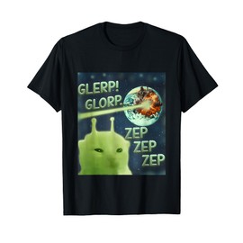 Glerp Glorp Funny Alien Cat Meme, Brainrot Tee, Costume T-Shirt