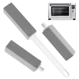3 Pack Pumice Stone for Cleaning Gas Stove Grates & Top, Extra Long Handle Cleaner Pumice Stone for Oven, with 3 Replacement Heads