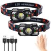 LYBSWlark Headlamp Rechargeable 2-Pack, LED Lightweight Adult headlamps，1000 Lumen Headlight