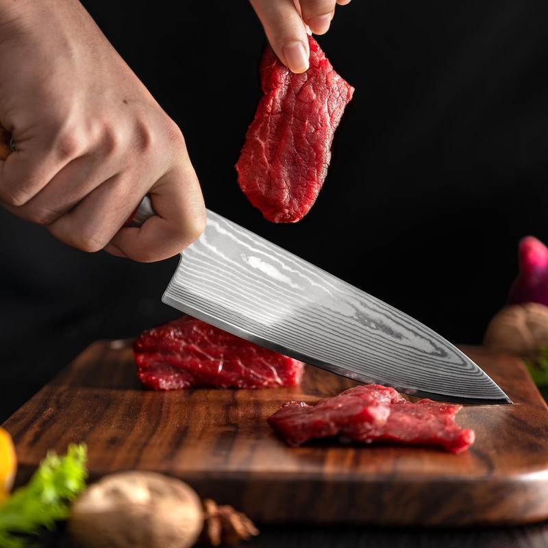 FUJUNI Chef Knife 6 inch Damascus Knife 67-Layer Damascus VG10