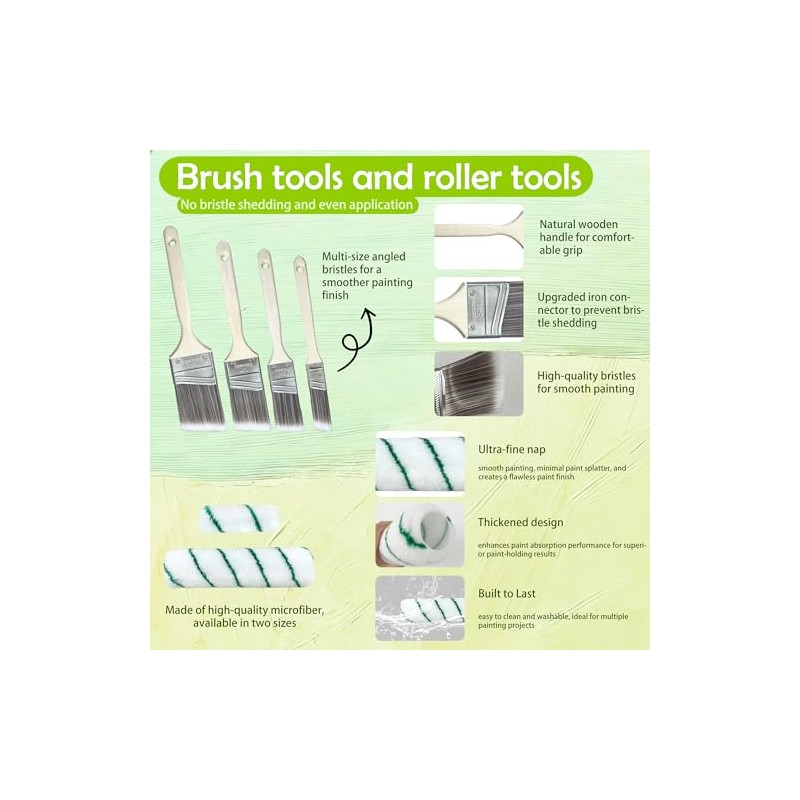 Paint Roller Kit with Extension Pole, 28 PCS Set, 2-4
