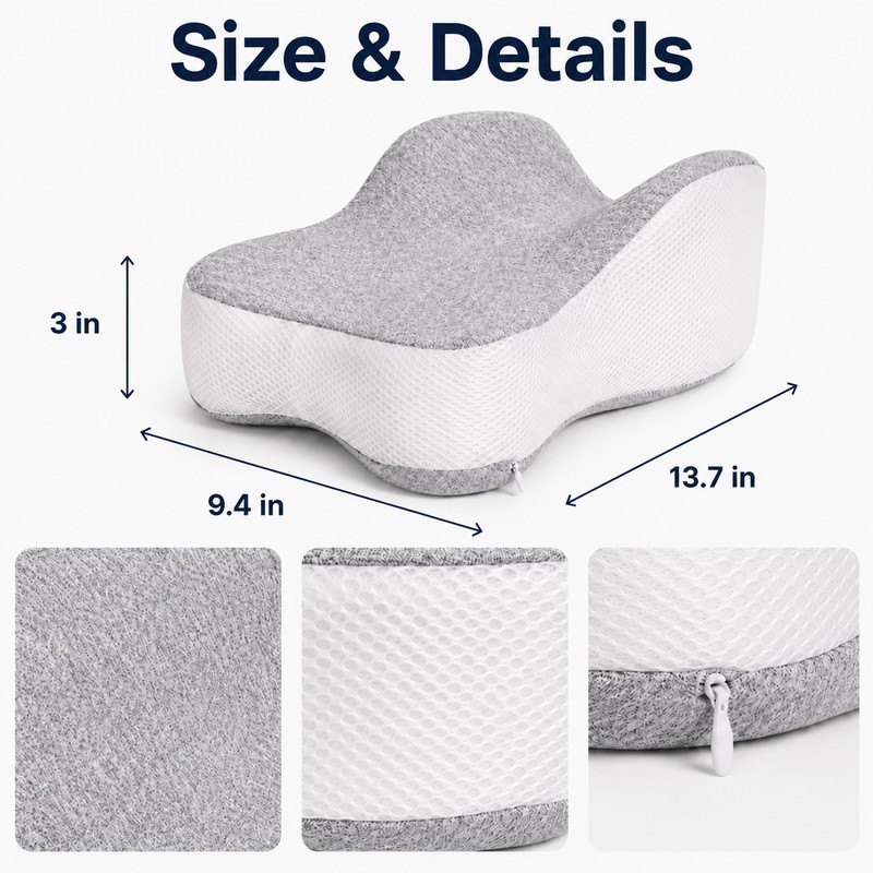 Knee Pillow for Side Sleepers - Large Memory Foam Leg