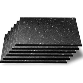 CyclingDeal 5/8" Thick High-Density Gym Floor Mats Tiles - 6 Pack 19.67”x 19.67” Rubber Exercise Workout Equipment Ground Mat - Noise Shock Absorbing Surface Protection Home Garage Playground - B&W