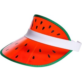 Sun Visor Hat UV Sports Watermelon Pattern Cap Tennis Golf UPF Visors Headwear for Men Women Outdoor Summer Travel (AU, Alpha, One Size, Red)