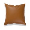 Faux Leather Pillow Cover, Modern Design, Camel, 18"x18"