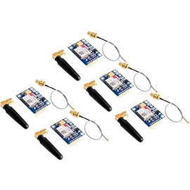 SIM800L V2.0 5V Wireless GSM GPRS Module Quad-Band with Antenna Cable Cap Pack of 5