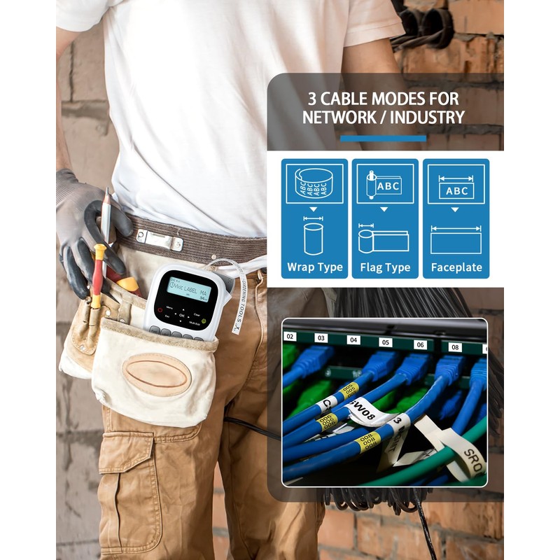 Vixic Label Maker, H1100 Label Maker Machine with-Tape, Portable Label