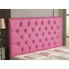 CROWNBEDSUK DIAMANTE FAUX LEATHER HEADBOARD (PINK, 4FT)