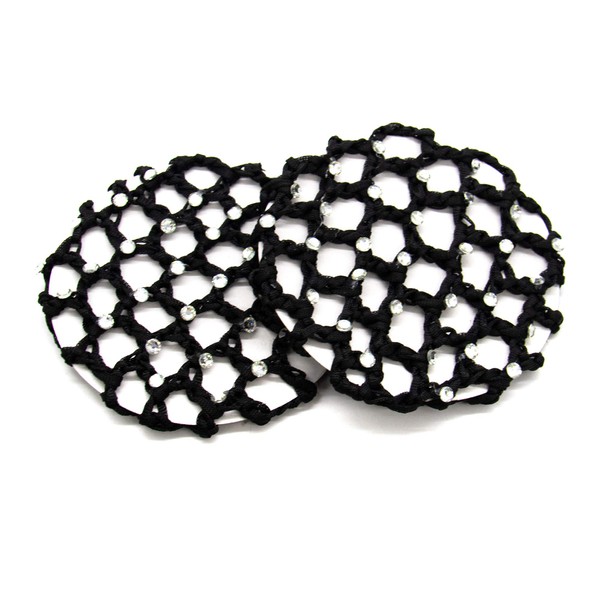 AUEAR, 10 Pack Handmade Crochet Bun Cover Snood Hair Net Pearls Decor Elastic Hair Net hair Accessories For Ballet Dance Skatingk