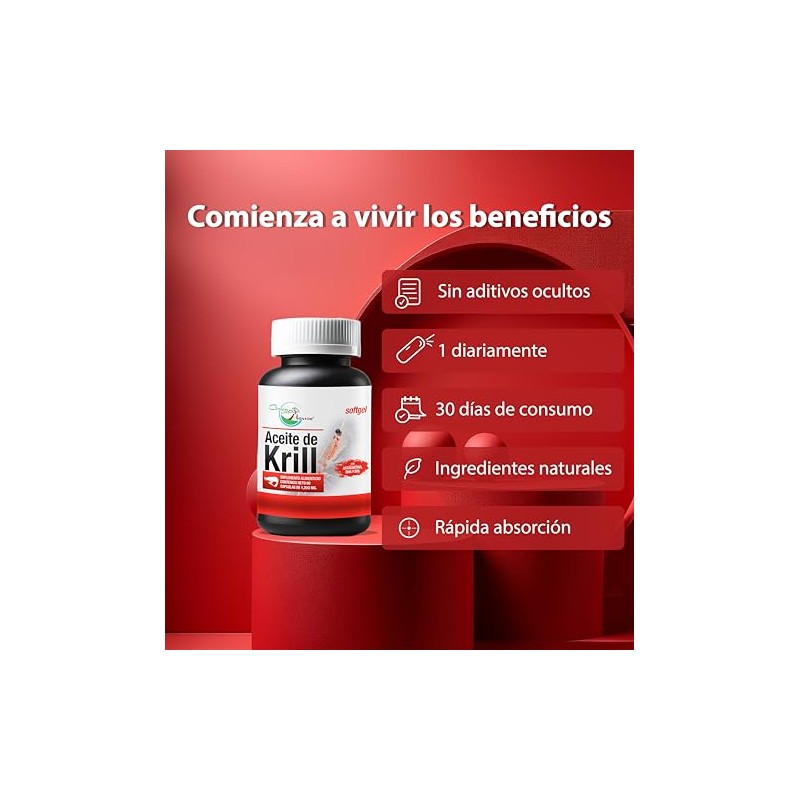 Aceite de Krill 60 Capsulas de 1200 mg, Suplemento Green