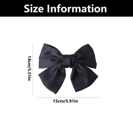 2PCS Bow Hair Clips for Women, Hairbows, Hair Bow Clips, Big Bowknot Hairpin French Hair Clips, For Women Girls(Black+off-White)