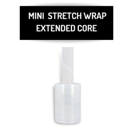 PSBM Mini Stretch Wrap with Extended Core Handle, 24 Pack, 5 Inch x 1000 Feet, 70 Gauge, Clear Plastic Cling, Hand Shrink Film Roll for Pallet Moving Packing
