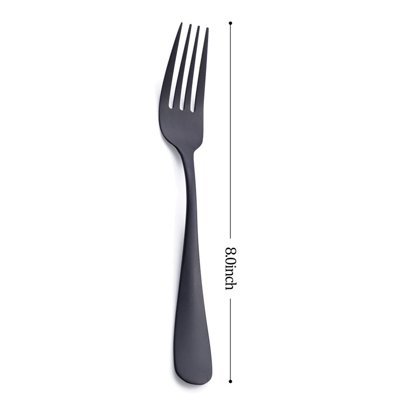 Matte Black Dinner Fork, GoGeiLi Stainless Steel Satin Finish 8.0-inch