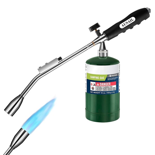 Grill Torch Charcoal Starter,BBQ Torch,30,000BTU,Grill Gun Propane Torch,Self Igniting with Flame Control Valve and Ergonomic Anti-slip Handle(Fuel Not Included)