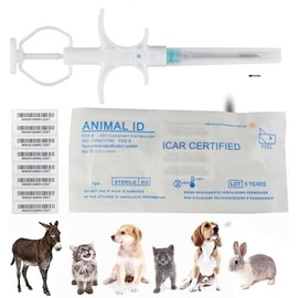 VENREA Universal Pet Microchip 134.2khz Registration Animal Implant Chip FDX-B Pet ID Microchip for The Management and Tracking of Dog Cat Cow Pig Rabbit Pigeon Fish (10 Packs, 2.12x12mm)