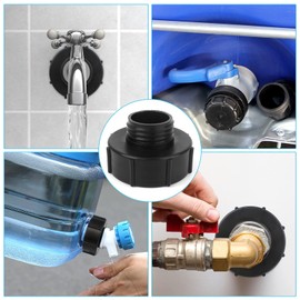 Boisbresil IBC Adapter 3 Inch S100 x 8 Coarse Thread to Reduce 2 Inch S60 x 6 IBC Fuel Cap Black Tank Connection Plastic Sealing Cap Male Thread Connection Accessories for Tank
