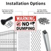 (4 Pack) No Dumping Signs with Symbol, 10 x 7